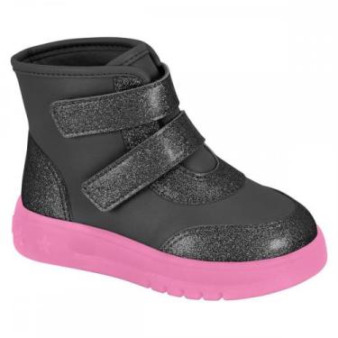 Imagem de Bota Molekinha 2185.201 Led Infantil, Preto, 19