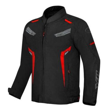 Imagem de Jaqueta Motociclista X11 One Sport Masculina Preto e Vermelho, Preto e