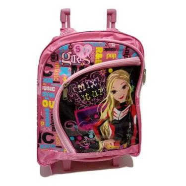 Imagem de Mochila Escolar Infantil com Rodinha 40 cm Princesa - sun, Rosa