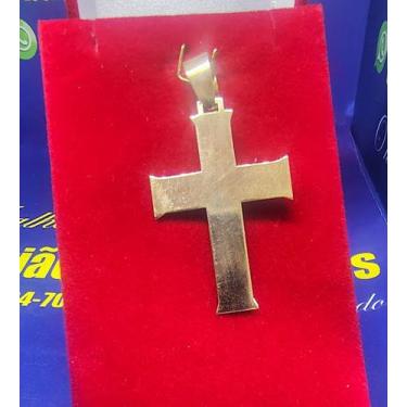 Imagem de Pingente Cruz Chapa Ouro 18 Kilates Peso 6.62 Gramas 40 mm Maciço - Co