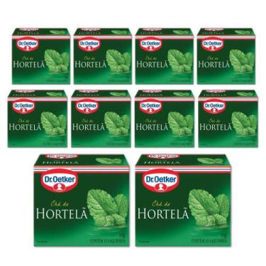Imagem de Chá de Hortelã Dr. Oetker Kit 10 Caixas 18g - 100 Saquinhos