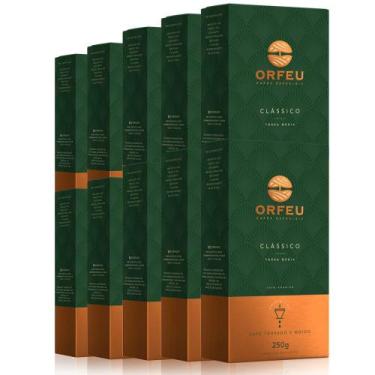 Imagem de Café Moído Premium Orfeu Clássico Kit 10 Pacotes de 250g