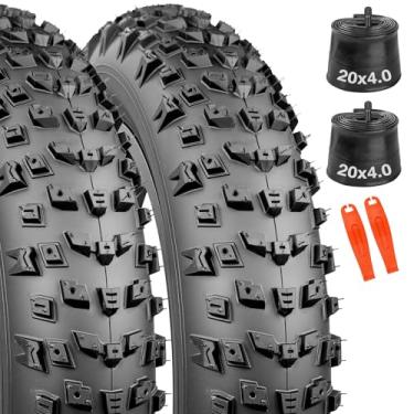 Imagem de WEEROCK Pneu de bicicleta elétrica de 20 x 4,0/26 x 4,0, pneus de bicicleta de neve, pneus de bicicleta substituídos para E-bike de 50 polegadas/26 polegadas, bicicletas gordas (50,8 cm/2 pneus + 2
