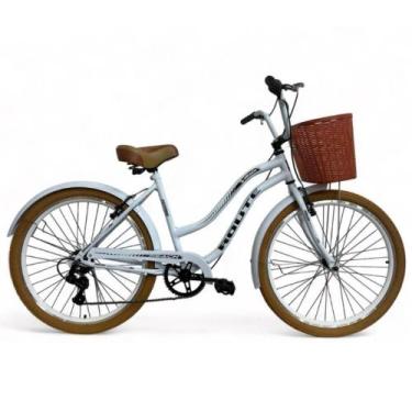 Imagem de Bicicleta Aro 26 Retro Beach Feminina Para Passeio Branco - Route Bike
