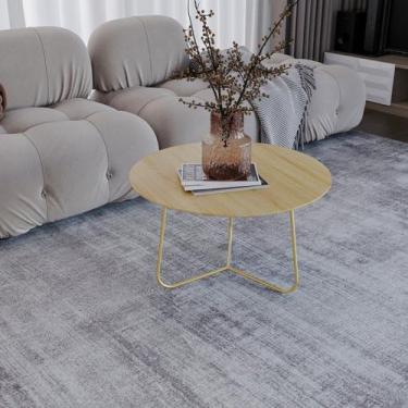 Imagem de Mesa de Centro Trude Redonda 30cm x 67cm x 67cm Marrom - Previlege