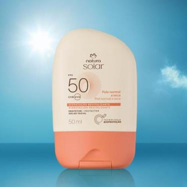Imagem de Protetor Solar Facial Pele Normal a Seca FPS 50 Natura Solar