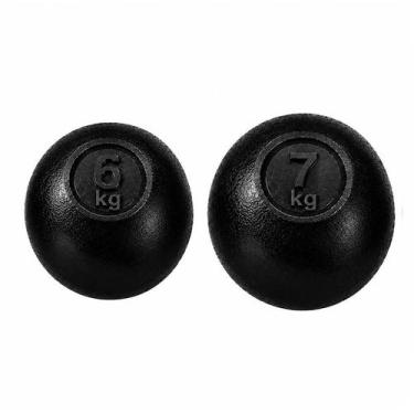 Imagem de Kit Bola Arremesso Avançado Fitness Musculação Academia 13Kg - Panela 