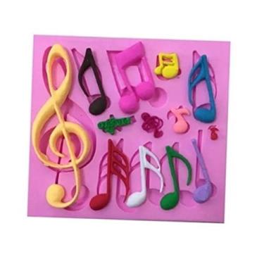 Imagem de Molde De Silicone Letras Musicais Para Decorar Rb3