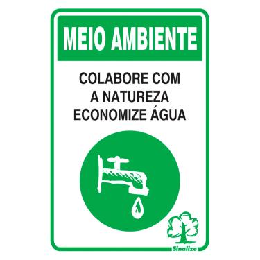 Imagem de Placa Colabore Com A Natureza Economize Água 20x30cm