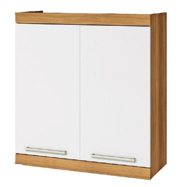 Imagem de Armário Aéreo 2 Portas Premium 80cm Nesher Freijó Com Branco