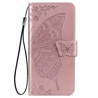 Imagem de BoerHang Capa para Huawei Nova 10 Pro, capa de couro tipo carteira flip com compartimento para cartão, couro PU premium, capa de telefone com suporte para Huawei Nova 10 Pro (ouro rosa)