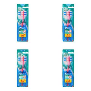 Imagem de Kit 4 Und Escova Dental Sorriso Triple 123 Macia Escudo Contra Cárie L