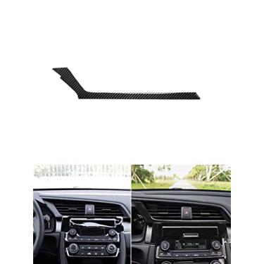 Imagem de JEZOE Cobertura de fibra de carbono guarnição adesivos pretos acessórios decorativos interiores do carro, para Honda Civic 10ª geração 2016 2017 2018 2019