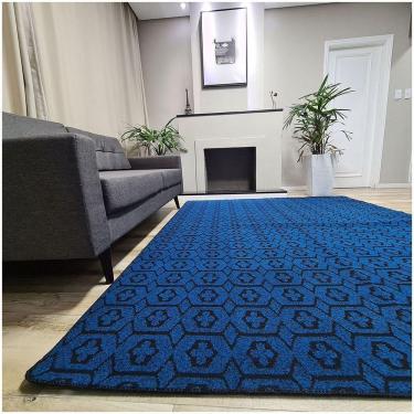 Imagem de Tapete Carpete Sala Quarto Elegante Geométrico 2,00 X 2,50 Titulo Cor Azul