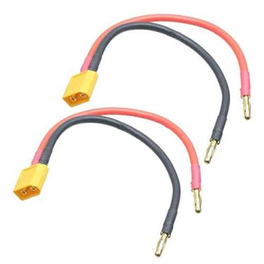Imagem de 2pcs Male XT60 to 4.0mm Banana Bullet Plug Connector Charge Cable 150mm 14AWG Wire for RC XT60 Connector Li-po Battery Charge