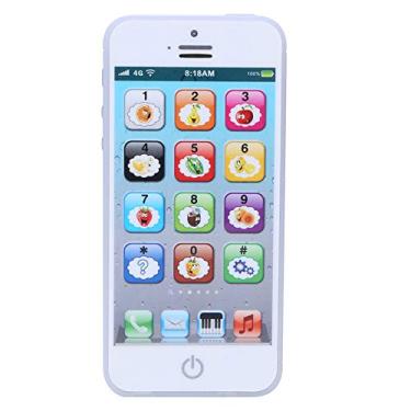 Imagem de Brinquedo para celular, música leve, tela sensível ao toque, brinquedo para celular, celular educacional, smartphone de aprendizagem de inglês para crianças(White)