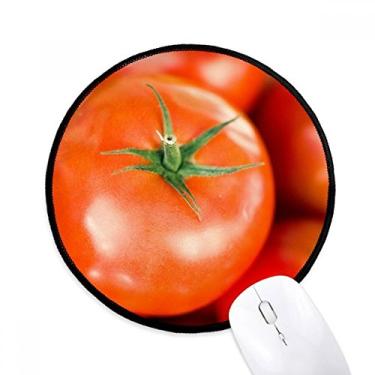 Imagem de DIYthinker Tapete de rato fresco com imagem de tomate de frutas temperadas desktop escritório tapete redondo para computador