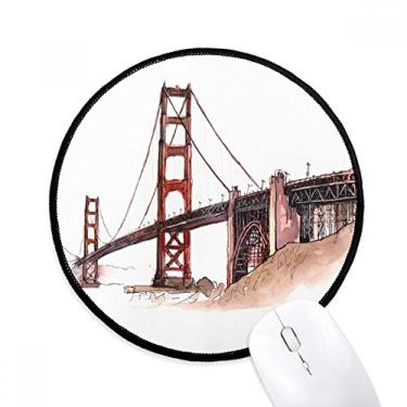 Imagem de Golden Gate Bridge in America California Mouse Pad Desktop Office Tapete redondo para computador