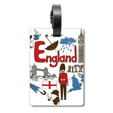 Imagem de Etiqueta de bagagem com bandeira nacional do Reino Unido coração amor da Inglaterra etiqueta de bagagem cartão pendurado etiqueta de etiqueta, Multicolorido.