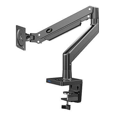 Imagem de Suporte de Mesa Articulado Full-Motion, Pistão a Gás, Capacidade de 2kg Até 15kg, Porta USB, Monitores de 22'' a 40'', Preto, F100APRO, ELG
