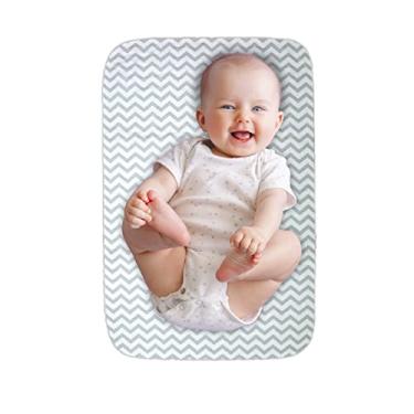 Imagem de Tapete para troca de fraldas – o único tapete de troca de fraldas para bebês seguro para máquina de lavar e secar roupa portátil para bebês trocador extra grande (cinza)