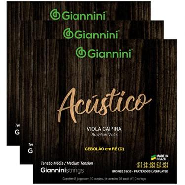 Imagem de Kit Com 03 Cordas Giannini Para Viola Caipira Tensão Media