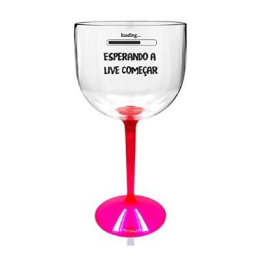 Imagem de 8 Taças Gin Transparente Com Base Rosa Personalizada Para Live