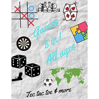 Imagem de Tec tac toe & more Games 8 in 1 All ages: Printed on high-quality paper, Hangman, Captain's Mistress, Dots & Boxes, Tec tac toe, Tec tac toe 3D, Warships, Mash, Hexagon Game