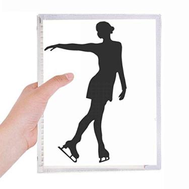 Imagem de Caderno feminino de inverno com estampa esportiva de patinação com folhas soltas e diário recarregável