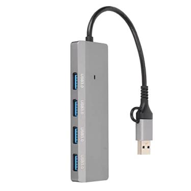 Imagem de Adaptador de Hub USB C 4 Em 1, Conector Duplo de 5 Gbps USB C Docking Station, Extensor USB Multiportas Compacto, para PC Laptop Tablet Telefone