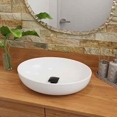 Imagem de Cuba Pia Banheiro Luna Valvula Click Inox Black Branco