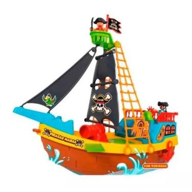 Imagem de Brinquedo Infantil Barco Pirata Navio Aventura Divertida Maral 23 Peça