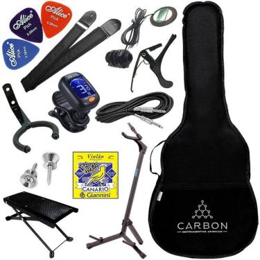 Imagem de Kit Acessórios Completo Para Violão Clássico Com Capa Palhetas Afinador Suporte G3S + Roldanas Vx09