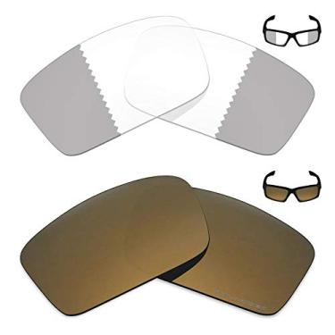 Imagem de 2 pares de lentes de reposição para óculos de sol Oakley Twitch da Mryok+ - cinza eclipse fotocromático/bronze dourado