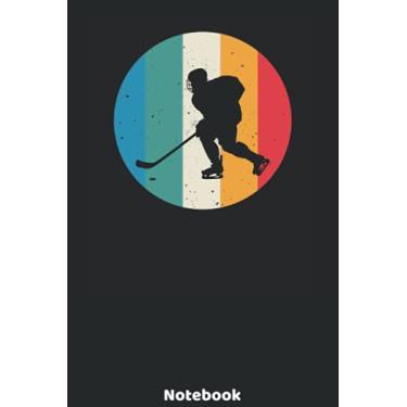 Imagem de Notebook: 120 dot grid pages. Journal with retro icehockey style. Gift idea for kids and friends, who loves this sport and are ice hockey fans or ... & choaches to note their tactic or to-dos.