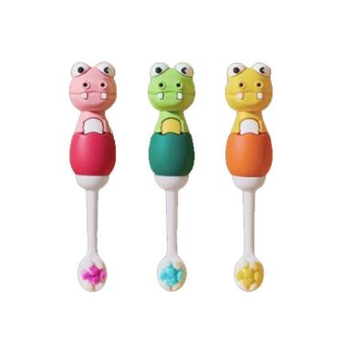 Imagem de Escova de Dentes Infantil 2 em 1 360 Graus Massageador Dental Silicone Incentiva Escovação