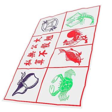 Imagem de Abaodam 4 Folhas prop de jogos de desenho engraçado jogo de dados do ano chinês Brinquedos infantis desenho para festa desenhos de jogo peixe camarão caranguejo adereços ferramenta