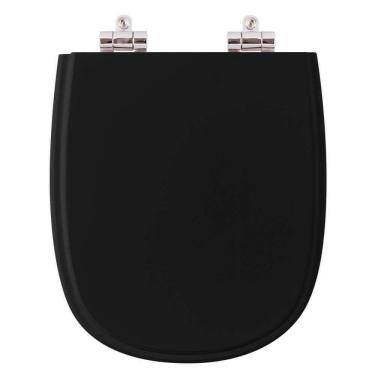 Imagem de Assento Sanitário Poliester Soft Close Sabatini Preto para vaso Icasa