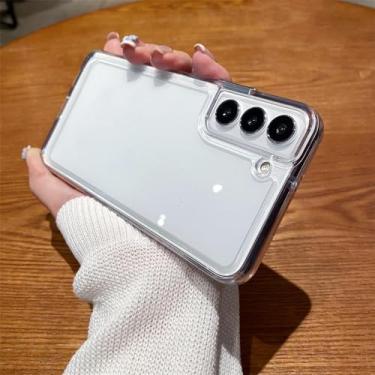 Imagem de Capa transparente de luxo para Samsung S24 S23 S22 S21 FE Plus Ultra 5G A12 A32 A52 A72 4G A33 A53 A73 A13 Capa de cristal, transparente, para SamsungS24 Ultra