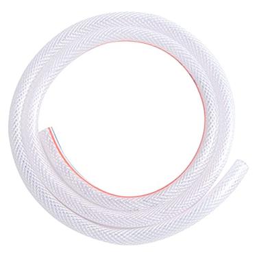 Imagem de Ququyi PVC 1/2" ID x 3/4" OD Trançado Transparente Flexível Tubo de PVC Macio para Quatro Estações Tubo Vinky, Mangueira de Vinil Reforçada para Descarga de Água e Transferência de Óleo, 5 metros