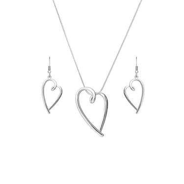 Imagem de Madison Tyler Coleção clássica de joias colar de gota com corrente de cobra de 45,72 cm e conjunto de brincos, prata, Zinco, Sem Pedra Preciosa