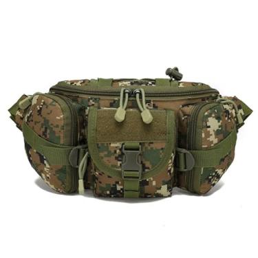 Imagem de Pochete tática, bolsa de espera masculina dupla, cinto de quadril, bolsas utilitárias para pesca ao ar livre, caminhadas, escalada, ciclismo, D, 35X10X17CM