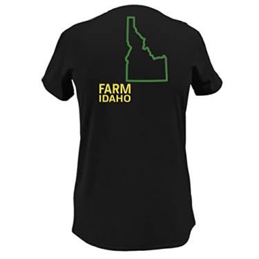 Imagem de John Deere Camiseta feminina gola V gola V EUA e Canadá Farm State Pride, Idaho, M