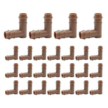 Imagem de Irrigação por gotejamento de 17 mm com junta de cotovelo de gancho invertido para mangueira de irrigação por gotejamento de 1/2 polegada de diâmetro interno de 1,5 cm (diâmetro interno de 17 mm-0,600