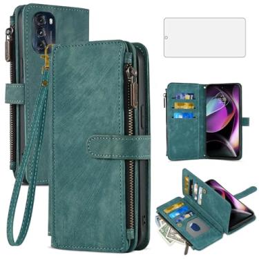 Imagem de Asuwish Capa de telefone para Motorola Moto G 5G 2022 capa carteira e protetor de tela de vidro temperado couro flip porta-cartão de crédito suporte acessórios celular MotoG G5G 2022 XT2213-3 XT2213-2