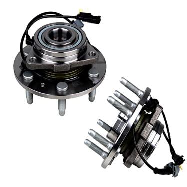 Imagem de KUSATEC 515160 2 peças de rolamento da roda dianteira e conjunto de cubo compatível com Chevy Tahoe Suburban Silverado 2015-2019, GMC Yukon 1500 2014-2019, Cadillac Escalade XTS 2015-2018, 6 parafusos de pino com ABS