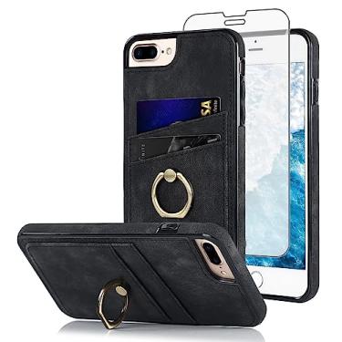 Imagem de Asuwish Capa de telefone para iPhone 7plus 8plus 7/8 Plus capa carteira com protetor de tela anel fino suporte suporte para cartão de crédito acessórios de celular i Phone7s 7s + 7+ 8s 8+ Phones8 7p