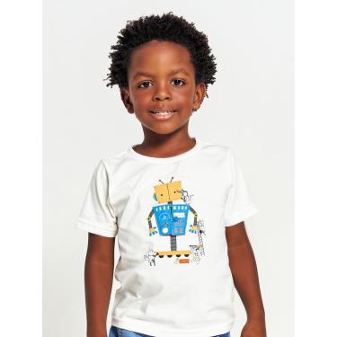 Imagem de Infantil - Camiseta Menino Estampa Inventando Moda Tam 1 a 12 anos Off White  menino