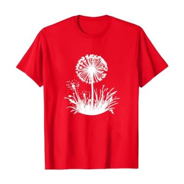 Imagem de Camisetas femininas fofas gola redonda girassol flores silvestres estampa casual camiseta tops de malha, Vermelho, P