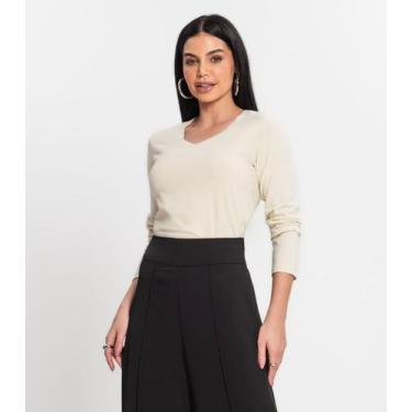 Imagem de Blusa Em Cotton Básica Feminina Kohmar Bege